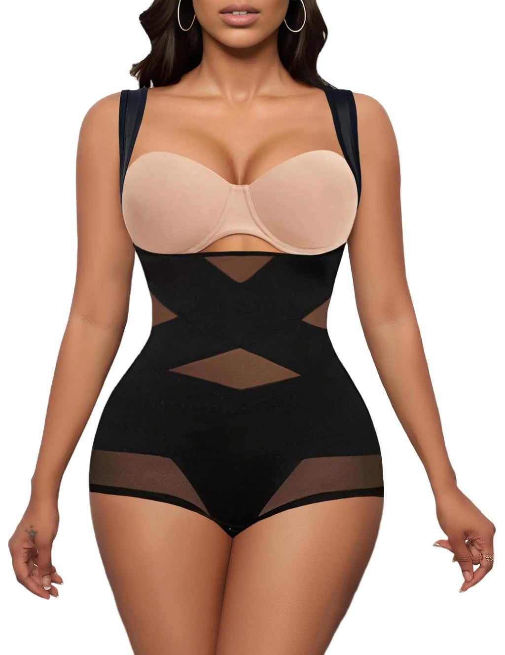 GlEAMER Women Body Shapewear Body Suits Tummy Control Bodysuit Waist Trainer Shapewear(BlackSmall)